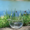 Glass matcha bowl with spout by NOA